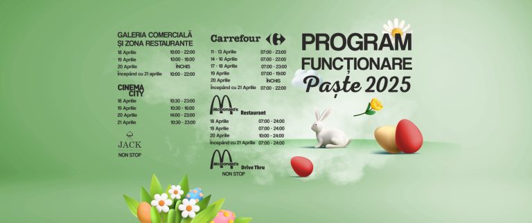 Severin Shopping Center anunță programul de Paște, cu premii și surprize pentru vizitatori